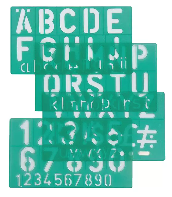 Een Lettersjabloon Linex hoofletters/letters/cijfers 50mm koop je bij MV Kantoortechniek B.V.