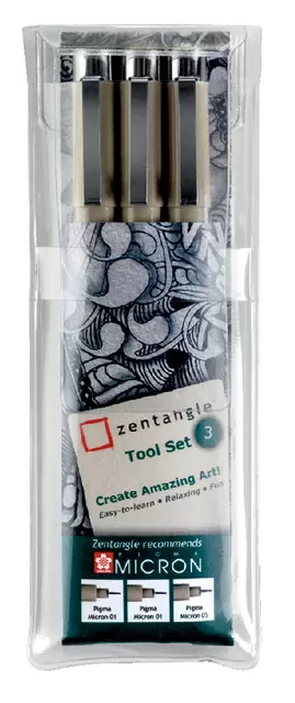 Een Fineliner Sakura Zentangle tool set 3delig koop je bij EconOffice