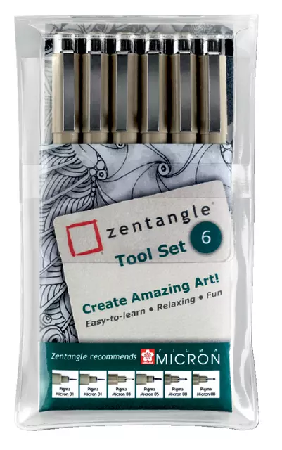 Een Fineliner Sakura Zentangle tool set 6delig koop je bij EconOffice