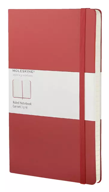 Notitieboek Moleskine large 130x210mm lijn hard cover rood