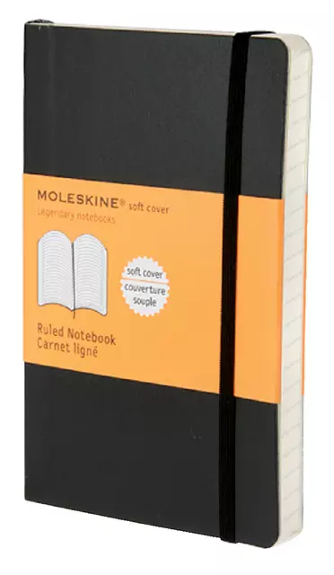 Een Notitieboek Moleskine pocket 90x140mm lijn soft cover zwart koop je bij Kantoorvakhandel van der Heijde