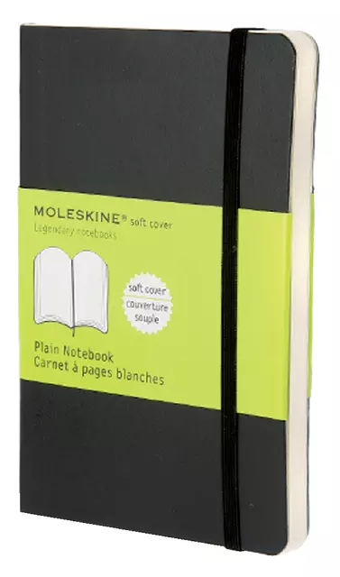 Een Notitieboek Moleskine pocket 90x140mm blanco soft cover zwart koop je bij EconOffice