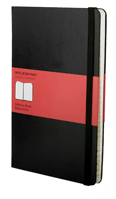 Een Adresboek Moleskine pocket 90x140mm hard cover zwart koop je bij Van Leeuwen Boeken- en kantoorartikelen