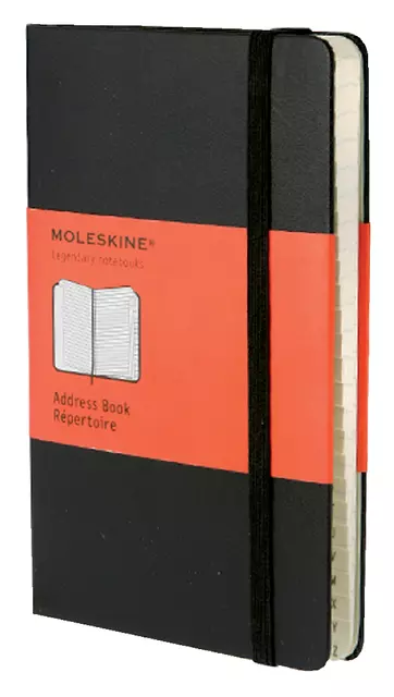 Een Adresboek Moleskine pocket 90x140mm hard cover zwart koop je bij Van Leeuwen Boeken- en kantoorartikelen