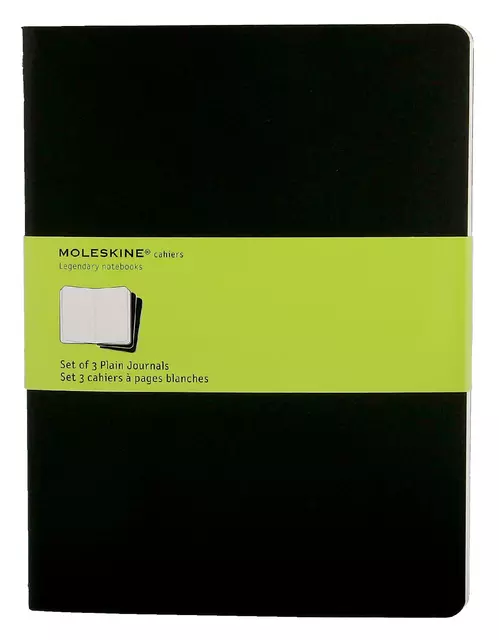 Een Schrift Moleskine 190x250mm blanco 240 pagina's 70gr zwart set à 3 stuks koop je bij Totaal Kantoor Goeree
