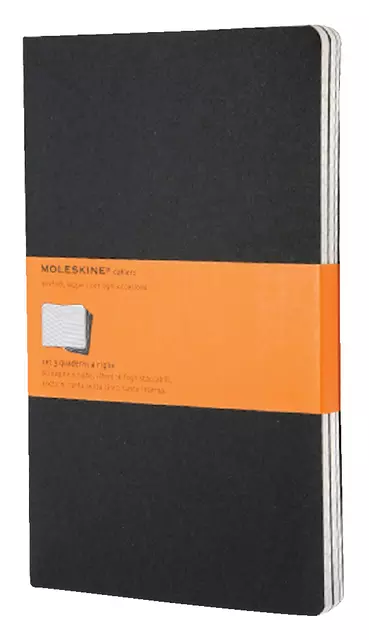 Een Schrift Moleskine 130x210mm lijn 160 pagina's 70gr zwart set à 3 stuks koop je bij Kantoorvakhandel van der Heijde