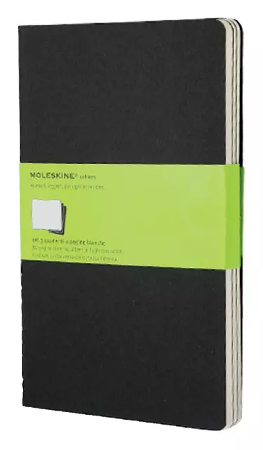 Een Schrift Moleskine 130x210mm blanco 160 pagina's 70gr zwart set à 3 stuks koop je bij Van Leeuwen Boeken- en kantoorartikelen