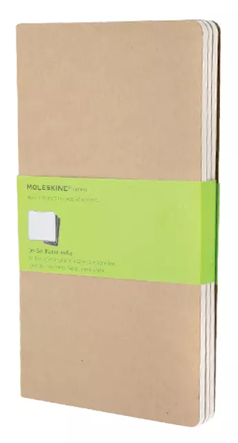 Een Schrift Moleskine 130x210mm blanco 160 pagina's 70gr kraft set à 3 stuks koop je bij MV Kantoortechniek B.V.