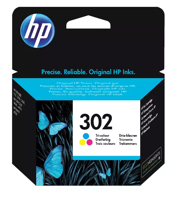 Een Inktcartridge HP F6U65AE 302 kleur koop je bij Kantoorvakhandel van der Heijde