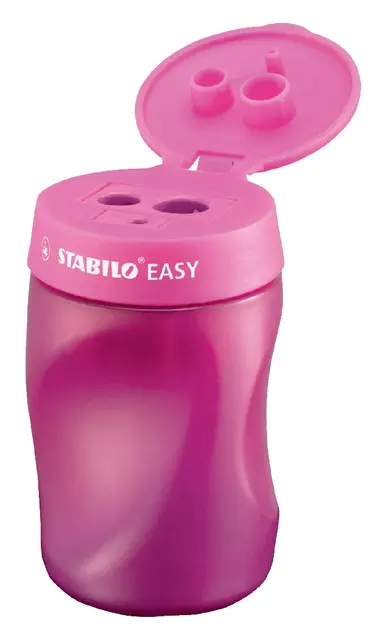 Een Puntenslijper STABILO Easy 4502 3 in 1 rechtshandig roze koop je bij EconOffice