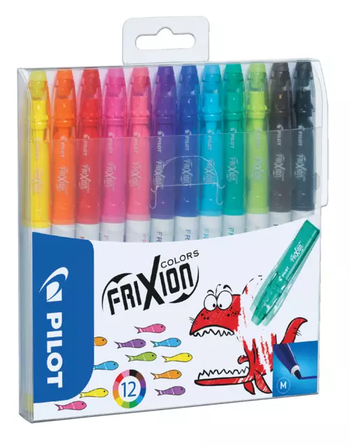 Een Viltstift PILOT friXion Colors medium assorti etui à 12 stuks koop je bij Goedkope Kantoorbenodigdheden