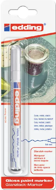 Een Viltstift Edding 780 lakmarker rond 0.8mm wit blister à 1 stuk koop je bij EconOffice