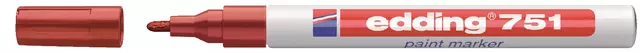 Een Viltstift edding 751 lakmarker rond 1-2mm pastel rood koop je bij L&N Partners voor Partners B.V.