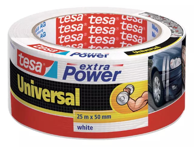 Een Duct tape tesa® extra Power Universal 25mx50mm wit koop je bij Van Leeuwen Boeken- en kantoorartikelen