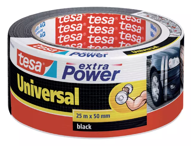 Een Duct tape tesa® extra Power Universal 25mx50mm zwart koop je bij Van Leeuwen Boeken- en kantoorartikelen
