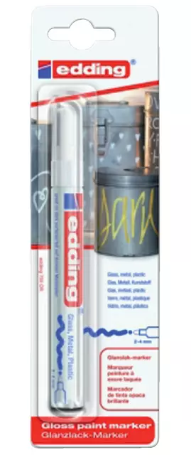 Een Viltstift edding 750 lakmarker rond 2-4mm wit blister à 1 stuk koop je bij MV Kantoortechniek B.V.