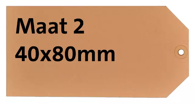 Een Label karton nr2 200gr 40x80mm chamois 1000stuks koop je bij Van Leeuwen Boeken- en kantoorartikelen