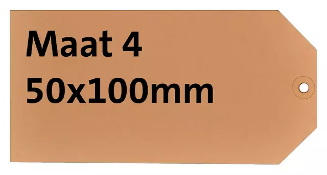 Een Label karton nr4 200gr 50x100mm chamois 1000stuks koop je bij Van Hoye Kantoor BV