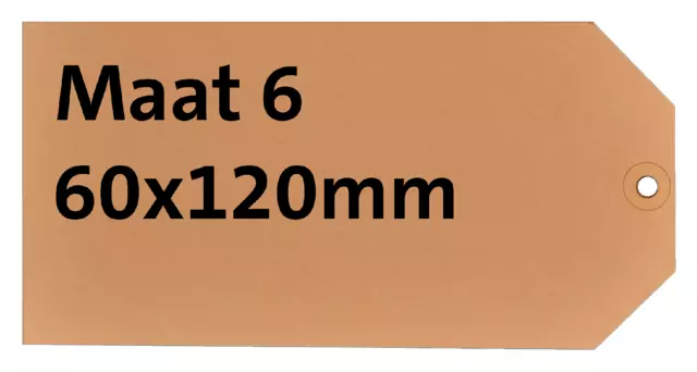 Label karton nr6 200gr 60x120mm chamois 1000 stuks