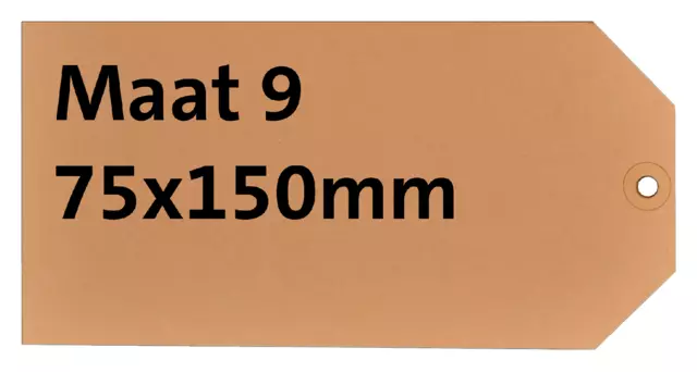 Label karton nr9 200gr 75x150mm chamois 1000 stuks