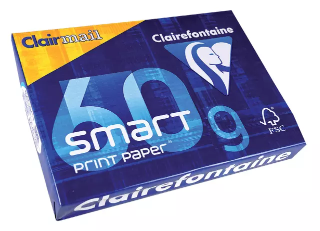 Een Kopieerpapier Clairefontaine Clairmail A4 60gr wit 500vel koop je bij L&N Partners voor Partners B.V.