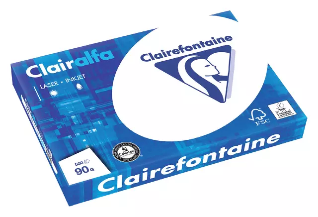 Een Kopieerpapier Clairefontaine Clairalfa A3 90gr wit 500vel koop je bij L&N Partners voor Partners B.V.