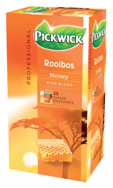 Een Thee Pickwick rooibos honey 25x1.5gr koop je bij Van Leeuwen Boeken- en kantoorartikelen