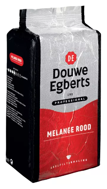 Een Koffie Douwe Egberts snelfiltermaling Melange Rood 1kg koop je bij MV Kantoortechniek B.V.