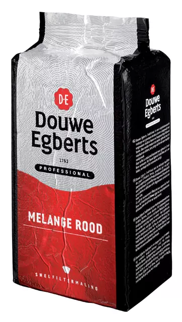 Een Koffie Douwe Egberts standaardmaling Melange Rood 1kg koop je bij Van Leeuwen Boeken- en kantoorartikelen
