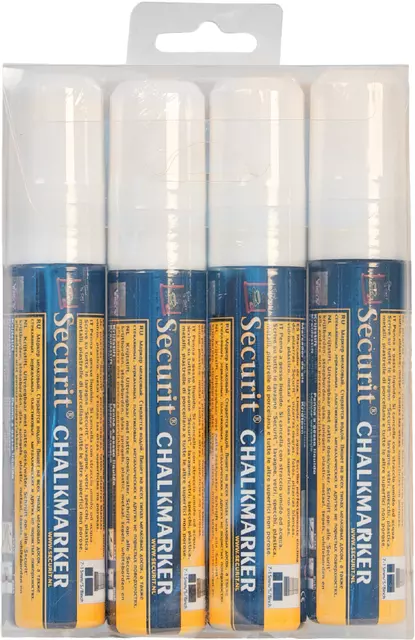 Een Krijtstift Securit SMA-720 blok wit 7-15mm blister à 4st koop je bij Van Leeuwen Boeken- en kantoorartikelen