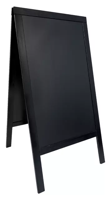 Een Stoepbord Securit 70x125x4cm zwart hout koop je bij EconOffice