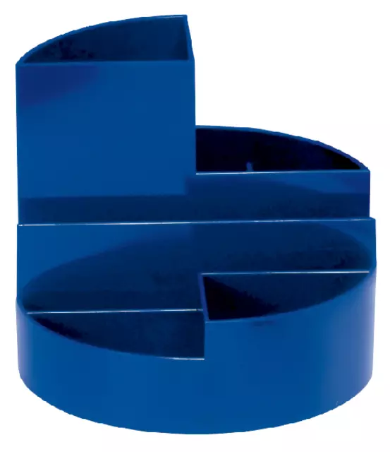 Een Pennenkoker MAUL roundbox 7 vakken Ø14x12.5cm blauw koop je bij Goedkope Kantoorbenodigdheden