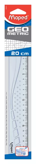 Een Liniaal Maped Geometric 20cm transparant koop je bij KantoorProfi België BV