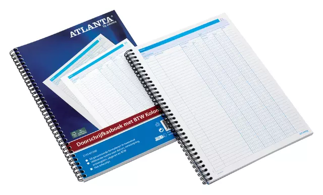 Een Doorschrijfkasboek Atlanta A4 50x2vel met BTW koop je bij EconOffice