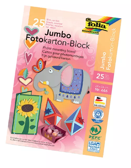 Fotokarton Folia 2-zijdig 24x35cm 300gr 25vel assorti