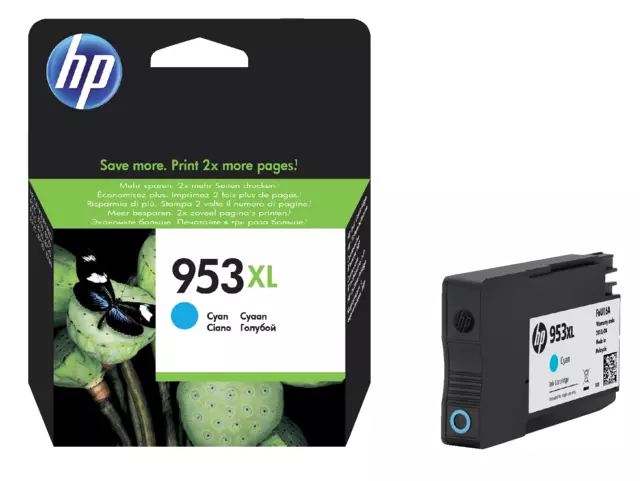 Een Inktcartridge HP F6U16AE 953XL blauw koop je bij QuickOffice BV