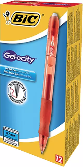 Een Gelschrijver Bic Gel-ocity medium rood koop je bij KantoorProfi België BV