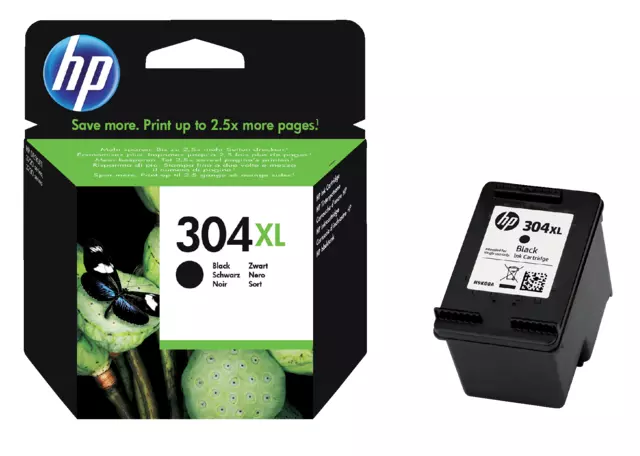 Een Inktcartridge HP N9K08AE 304XL zwart koop je bij Goedkope Kantoorbenodigdheden