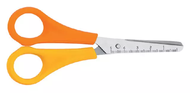 Een Kinderschaar Westcott 130mm ronde punt linkshandig geel/oranje koop je bij EconOffice