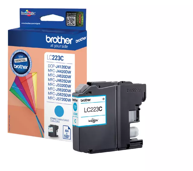 Een Inktcartridge Brother LC-223C blauw koop je bij Van Leeuwen Boeken- en kantoorartikelen