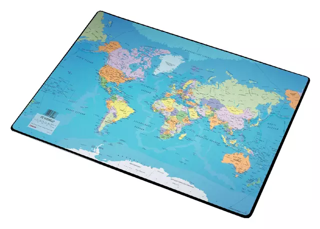 Een Onderlegger Esselte 40x53cm met wereldkaart Nederlands koop je bij Goedkope Kantoorbenodigdheden