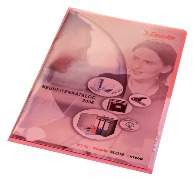 Een L-map Leitz Premium copy safe 0.15mm PVC A4 rood koop je bij Van Leeuwen Boeken- en kantoorartikelen