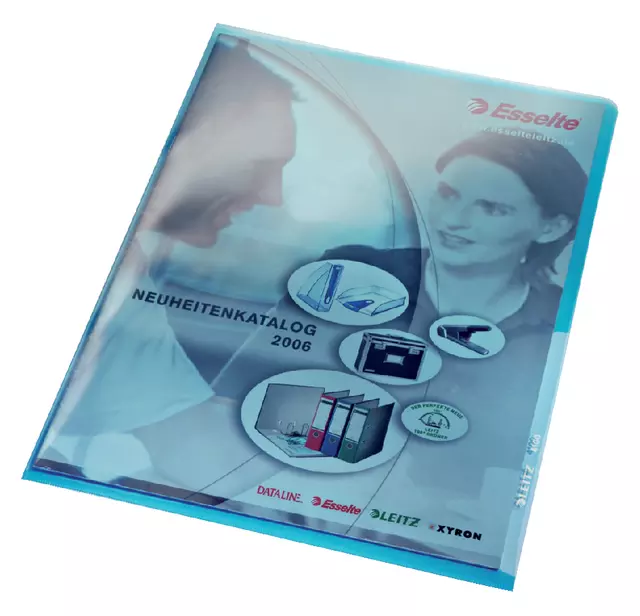 Een L-map Leitz Premium lasnaad copy safe 0.15mm PVC A4 blauw koop je bij Van Leeuwen Boeken- en kantoorartikelen