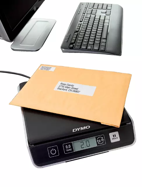 Een Pakketweger Dymo M5 digitaal tot 5000 gram zwart koop je bij Goedkope Kantoorbenodigdheden