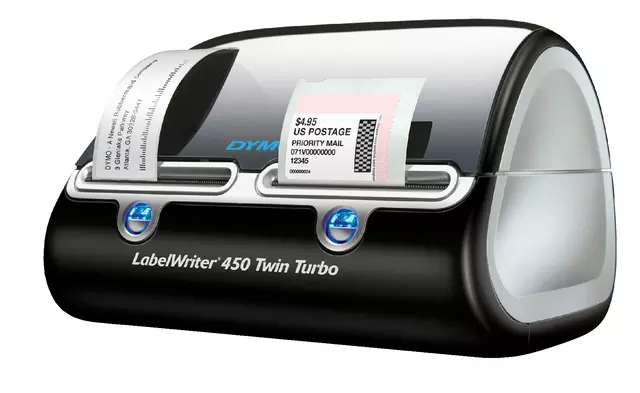 Een Labelprinter Dymo LabelWriter 450 Twin Turbo desktop zwart koop je bij Van Leeuwen Boeken- en kantoorartikelen