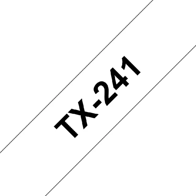 Een Labeltape Brother P-touch TX-241 18mm zwart op wit koop je bij Totaal Kantoor Goeree
