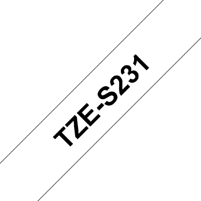 Een Labeltape Brother P-touch TZE-S231 12mm zwart op wit koop je bij KantoorProfi België BV