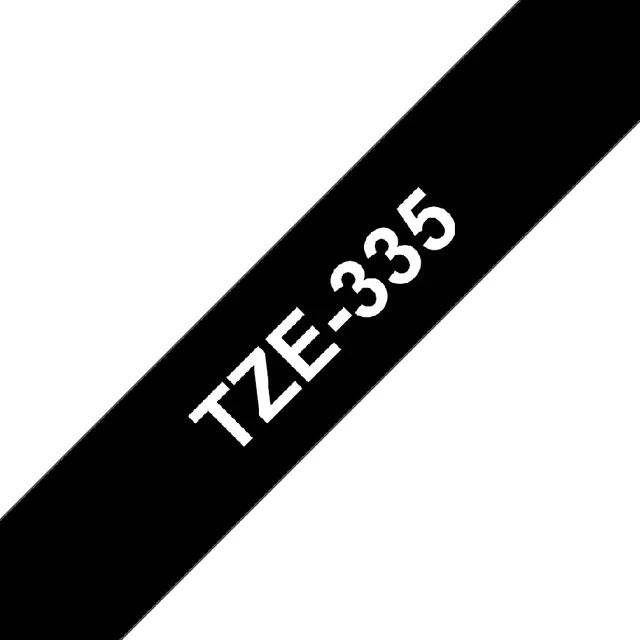 Een Labeltape Brother P-touch TZE-335 12mm wit op zwart koop je bij KantoorProfi België BV