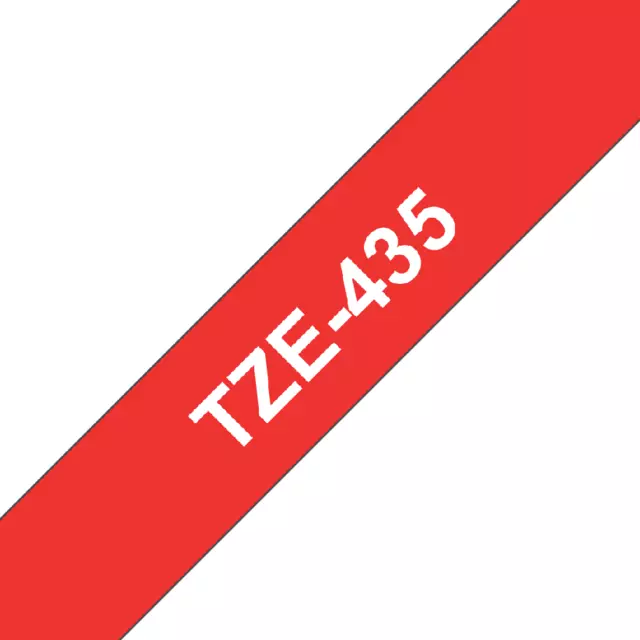 Labeltape Brother P-touch TZE-435 12mm wit op rood