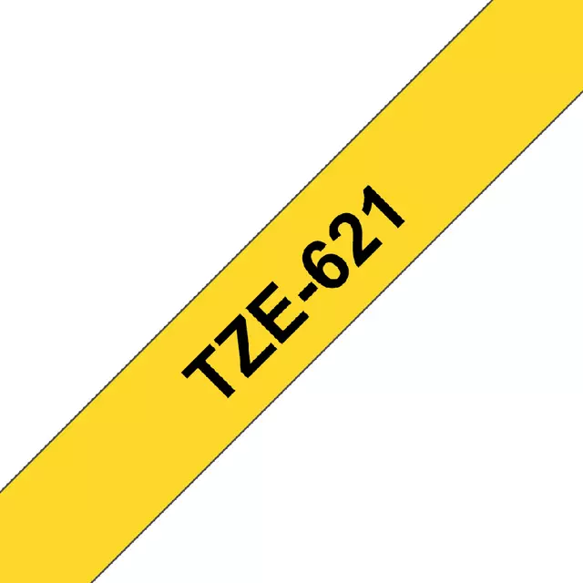 Een Labeltape Brother P-touch TZE-621 9mm zwart op geel koop je bij KantoorProfi België BV